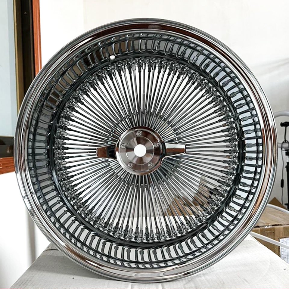 26 Inch Gold Wire Wheels 5x114.3 Forged Wire Spoke Rims for Classic Vehicles