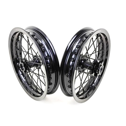 Motorcycle Front Rear Modified Wheel Assembly CNC Aluminum Rims Stainless Steel Spokes