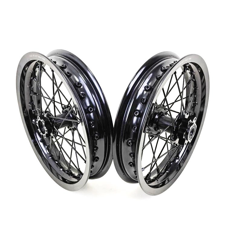 Motorcycle Front Rear Modified Wheel Assembly CNC Aluminum Rims Stainless Steel Spokes