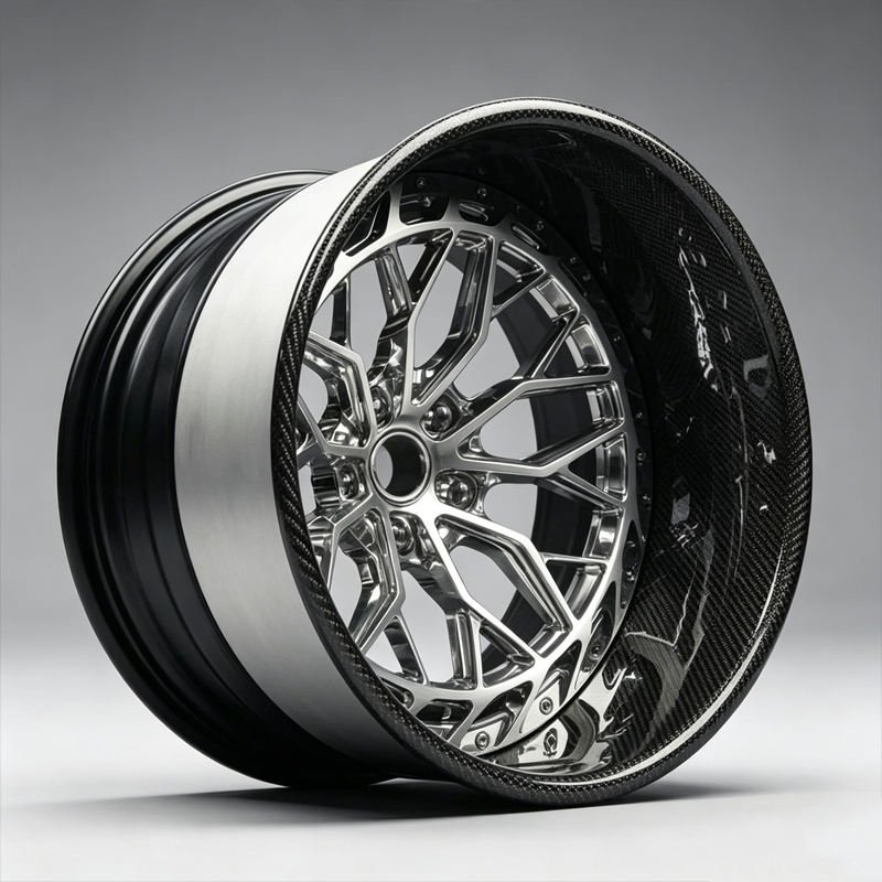 TH WHEELS 3 Piece Forged Wheels with Deep Carbon Fiber Lip - 18-24 Inch Custom Sport Rims 3 18-24 Inch Custom Sport Rims