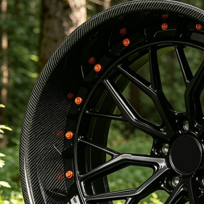 TH WHEELS Custom Forged Carbon Fiber Mesh Wheels for Luxury Cars 3 Custom 2-Piece Forged Carbon Fiber Mesh Wheels