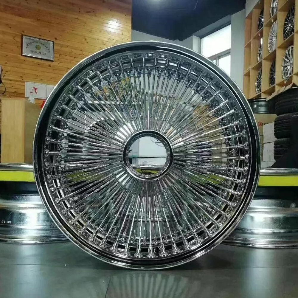 Aluminum Gold Chrome Multi Spoke Wire Wheels