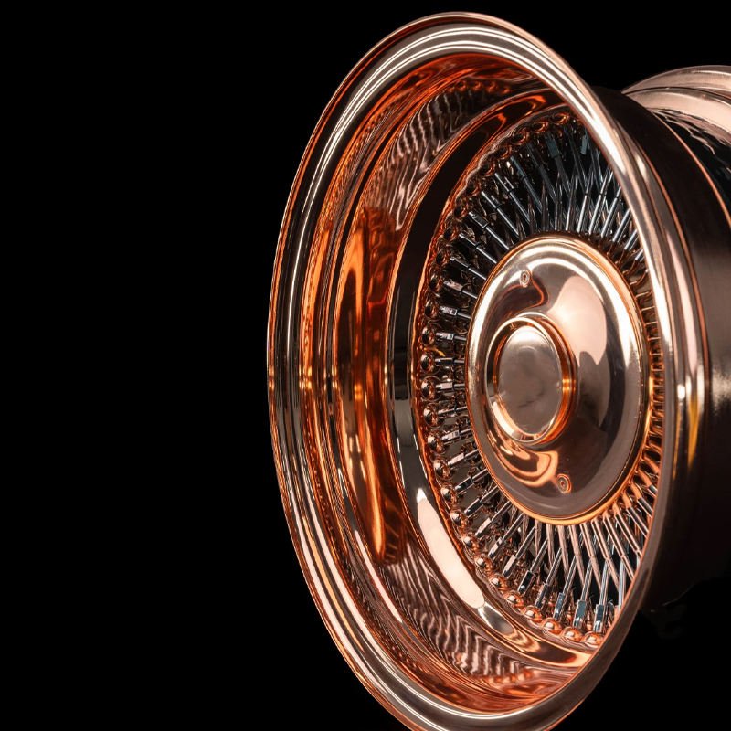 13x7 Rose Gold Deep Dish Steel Wire Wheels 13-14 Inch 100 Straight Lace Spoke Rims