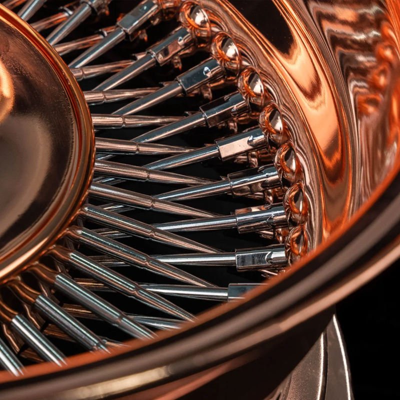 13x7 Rose Gold Deep Dish Steel Wire Wheels 13-14 Inch 100 Straight Lace Spoke Rims 5 13x7 Rose Gold Deep Dish Steel Wire Wheels 13-14 Inch 100 Straight Lace Spoke Rims
