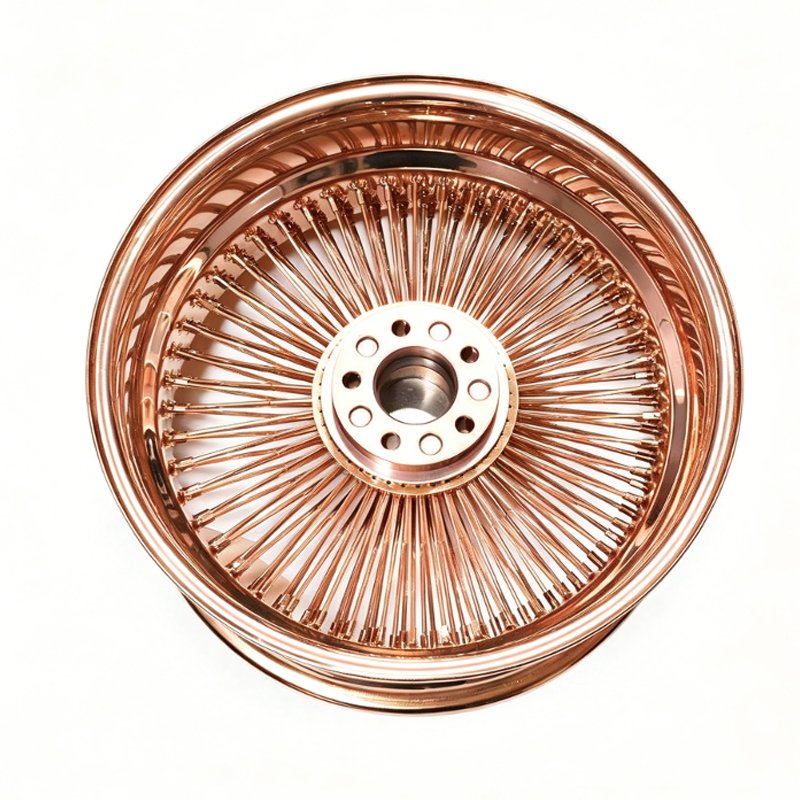 OEM Custom Rose Gold Steel Wire Spoke Wheels