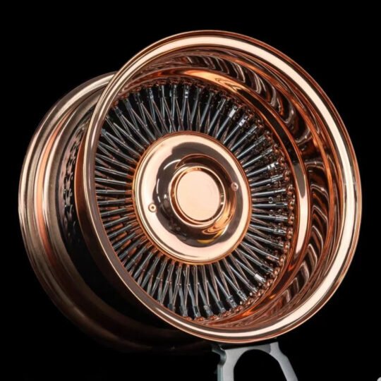 13x7 Rose Gold Deep Dish Steel Wire Wheels 13-14 Inch 100 Straight Lace Spoke Rims