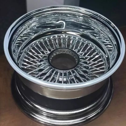 13/14 Inch Steel Chrome Gold Wire Rims 14x7 Reverse 100 Lowrider Wheels