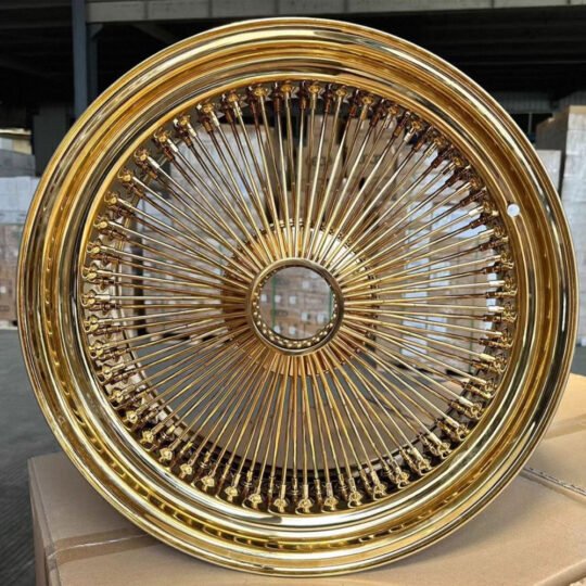 Aluminum Gold Chrome Multi Spoke Wire Wheels