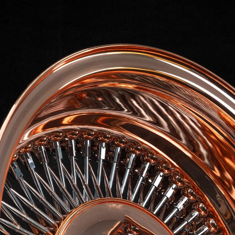 13x7 Rose Gold Deep Dish Steel Wire Wheels 13-14 Inch 100 Straight Lace Spoke Rims 6 13x7 Rose Gold Deep Dish Steel Wire Wheels 13-14 Inch 100 Straight Lace Spoke Rims