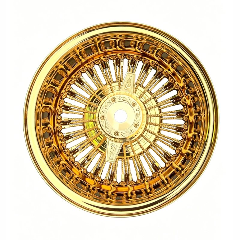 22 Inch Vintage Chrome Plated Steel Wire Spoke Wheel Assembly 9J for Classic Car Modification 1 22 Inch Vintage Chrome Plated Steel Wire Spoke Wheel Assembly