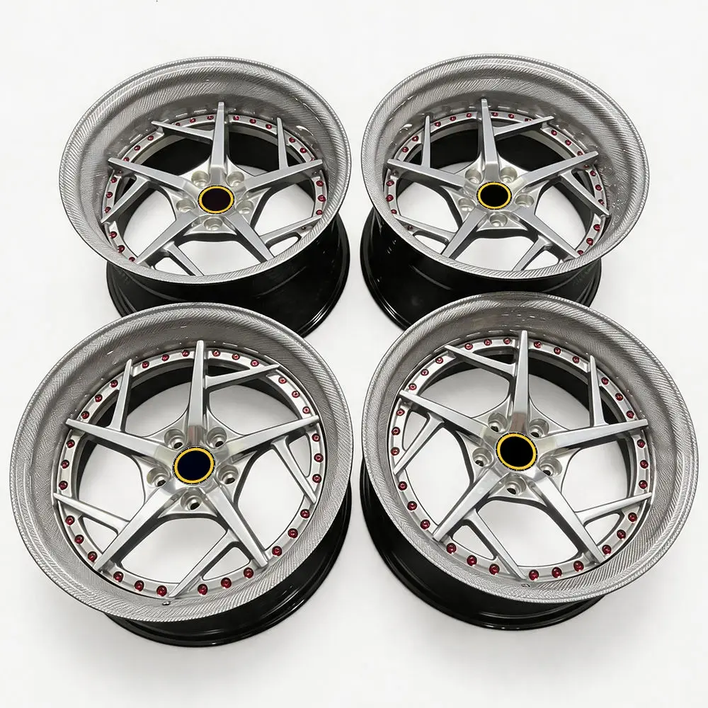TH WHEELS Custom 3 Piece Carbon Fiber Rims for Performance Cars 5 Custom 3 Piece Carbon Fiber Rims Aluminum Alloy Forged Wheels for M3 911Gts Huracan EVO Lp600 Gallardo F458 488 F8 SF90 R8