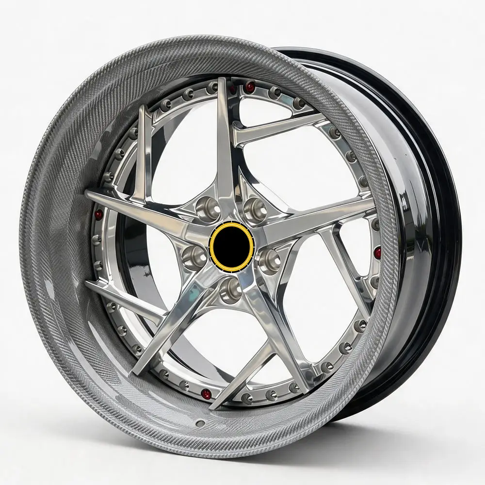 TH WHEELS Custom 3 Piece Carbon Fiber Rims for Performance Cars 4 Custom 3 Piece Carbon Fiber Rims Aluminum Alloy Forged Wheels for M3 911Gts Huracan EVO Lp600 Gallardo F458 488 F8 SF90 R8