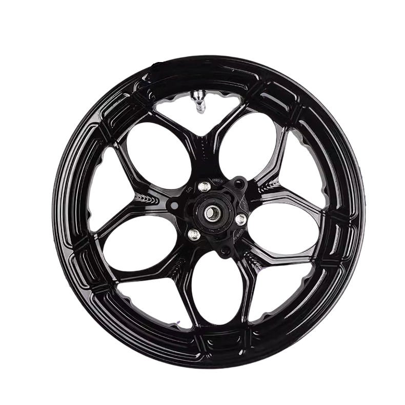 TH WHEELS Black CNC Front Wheel Rim for NIU Ninebot Scooter 1 New Black CNC Machined Aluminium Heavy-Duty Lightweight Front Wheel Rim NIU UQIU2N1S Ninebot E10 (