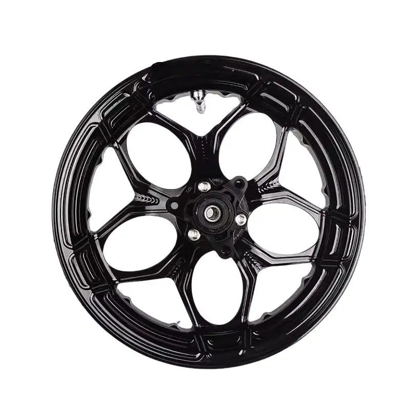 TH WHEELS Black CNC Front Wheel Rim for NIU Ninebot Scooter 1 New Black CNC Machined Aluminium Heavy-Duty Lightweight Front Wheel Rim NIU UQIU2N1S Ninebot E10 (