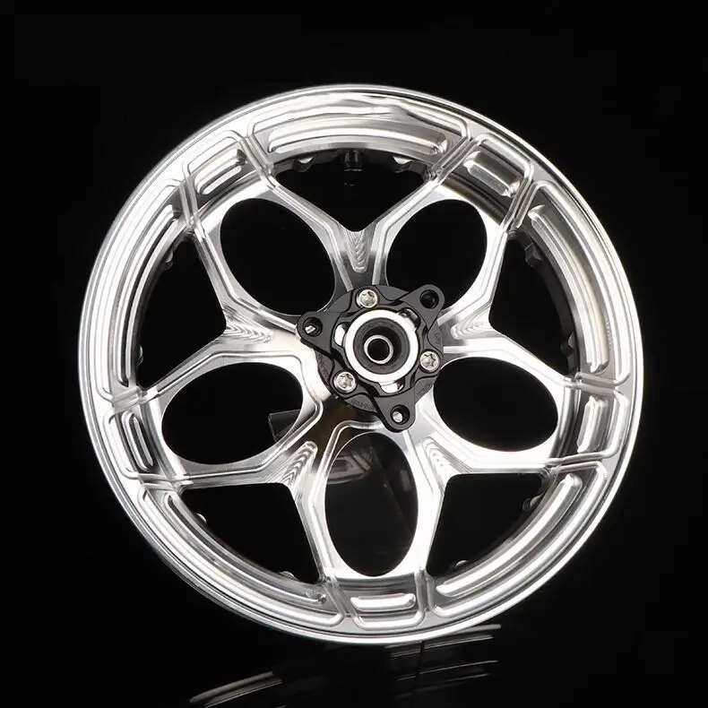 TH WHEELS Black CNC Front Wheel Rim for NIU Ninebot Scooter 3 New Black CNC Machined Aluminium Heavy-Duty Lightweight Front Wheel Rim NIU UQIU2N1S Ninebot E10 (