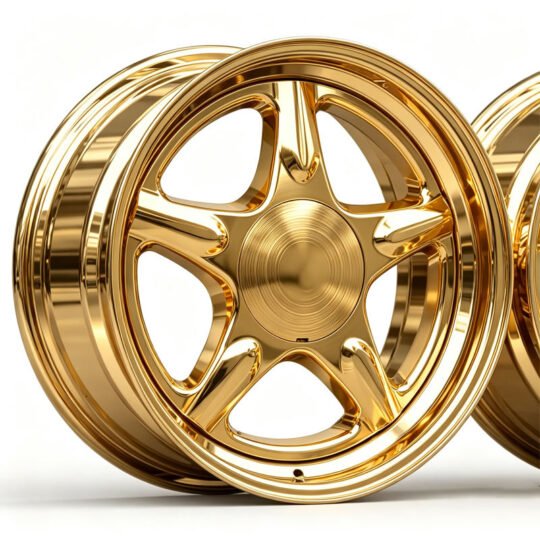 Custom 5 Star 5 Spoke Deep Lip Forged Wheels 6061 Aluminum Gold Polished Retro Car Lightweight Wear-resistant Impact-resistant