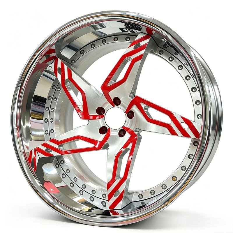 Custom 2 Piece 3 Piece Forged Wheels Red Chrome Deep Dish Rims 18~26 Inch With Floating Center Cap for Luxury Car Custom 2 Piece 3 Piece Forged Wheels Red Chrome Deep Dish Rims 18~26 Inch With Floating Center Cap for Luxury Car