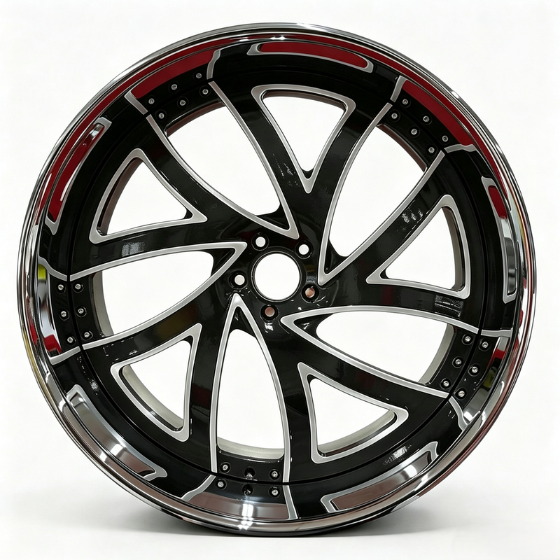 Custom 2 Piece 3 Piece Forged Wheels Black Chrome Deep Dish Staggered Rims 18-26 Inch for Luxury Car Modification Custom 2 Piece 3 Piece Forged Wheels Black Chrome Deep Dish Staggered Rims 18-26 Inch for Luxury Car Modification