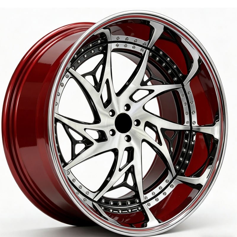 2/3-Piece Custom Forged Alloy Wheels with Black Brush Chrome Deep Dish 2/3-Piece Custom Forged Alloy Wheels with Black Brush Chrome Deep Dish