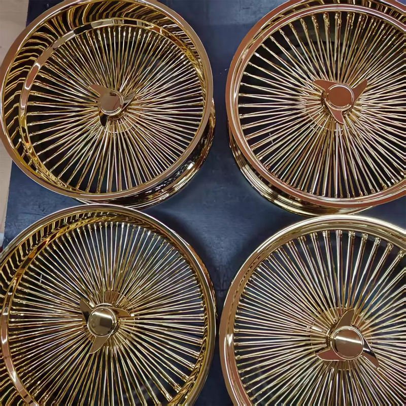 New Forged Steel Wire Spoke Wheels 26 Inch 5x114.3 70mm ET Gold Chrome Plated Luxury Rims for Cullinan New Forged Steel Wire Spoke Wheels 26 Inch 5x114.3 70mm ET Gold Chrome Plated Luxury Rims for Cullinan