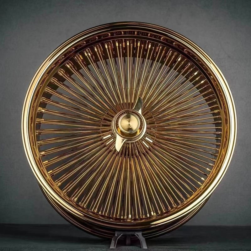 22 24 26 Inch Custom All Gold Wire Spoke Aluminium Alloy Wheels High Performance Lightweight Corrosion Resistant Made in China 22 24 26 Inch Custom All Gold Wire Spoke Aluminium Alloy Wheels High Performance Lightweight Corrosion Resistant Made in China