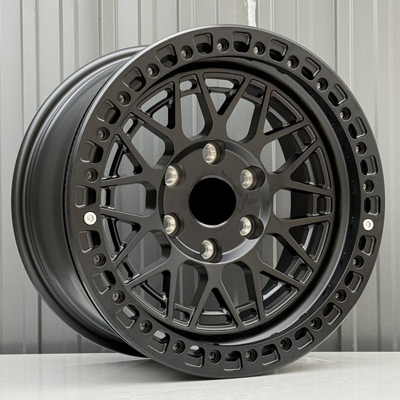 Matte Black Alloy Full Beadlock Forged Lightweight Rims Deep Negative Offset 4X4 Offroad Impact & Wear Resistant Modified Wheels Matte Black Alloy Full Beadlock Forged Lightweight Rims Deep Negative Offset 4X4 Offroad Impact & Wear Resistant Modified Wheels