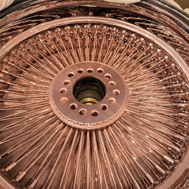 OEM Custom New Rose Gold Chrome Plated Steel Wire Spoke Wheels High Strength Lightweight Vintage Classic Old Car Lowrider Rims OEM Custom New Rose Gold Chrome Plated Steel Wire Spoke Wheels High Strength Lightweight Vintage Classic Old Car Lowrider Rims