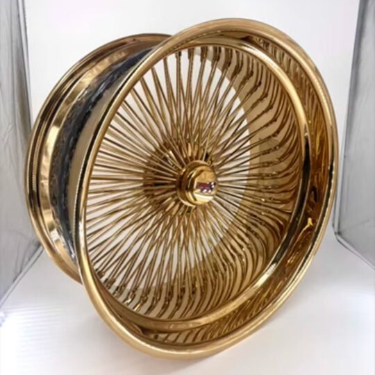 New 24 Inch Steel Vintage Wire Spoke Wheel Rims Chrome Silver & Gold Multi Spoke Mod Parts Classic Lowrider Old Cars