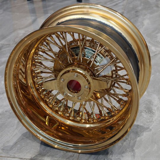 New 14 Inch Dayton Style Steel Wire Spoke Wheels Chrome Plated High Strength Lightweight Corrosion Resistant Custom Aftermarket