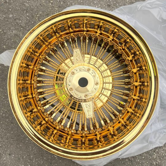 14" Gold Wire Spoke Forged Aluminium Alloy Wheels PCD 4x114.3/5x112mm Fit Classic Cars W124 W202 W203 W204 B6 B7L AD0512 AN5 AN9