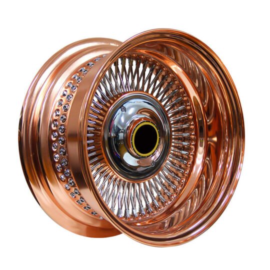 Rose Gold Chrome Finished Steel Multi Spoke Wheel Sets New 13-24 Inch 5 Lug Vintage Classic Cars Rims